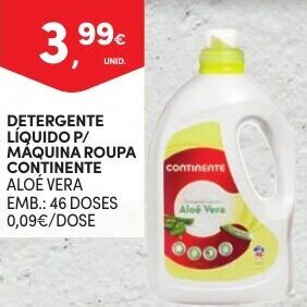 Continente Detergente Líquido P/Máquina Roupa Continente 46 Doses promoção