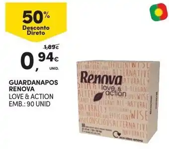 Continente Guardanapos Renova 90 Unid promoção