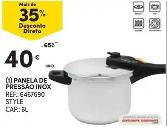 Continente Panela de Pressão Inox 6L promoção