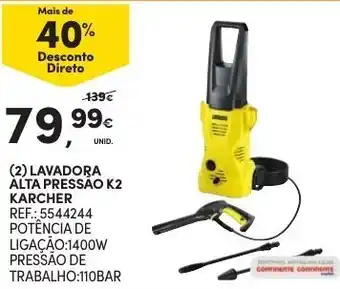 Continente Lavadora Alta Pressão K2 Karcher 1400W promoção