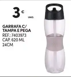 Continente Garrafa C/ Tampa e Pega 620ml 24cm promoção