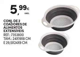 Continente Conj. de 2 Caodores de Alimentos Extensíveis 24x19x8cm E29,5x24x9cm promoção