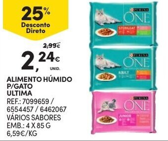 Continente Alimento Húmedo P/ Gato Ultima 4x85g promoção