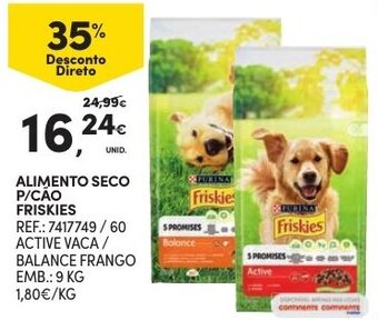 Continente Alimento Seco P/ Cão Friskies 9kg promoção