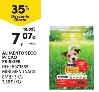 Continente Alimento Seco P/ Cão Friskies 3kg promoção