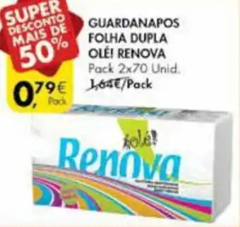 Pingo Doce Guardanapos Folha Dupla Renova 2x70 unid promoção