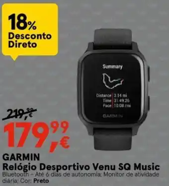 Garmin Relógio Desportivo Venu SQ Music