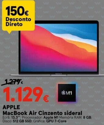 Worten Apple MacBook Air Cinzento Sideral promoção