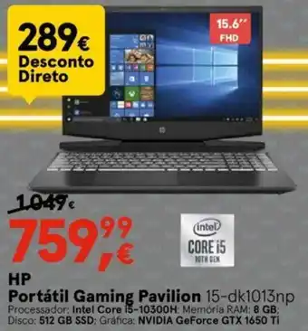 Worten HP Portátil Gaming Pavilion promoção