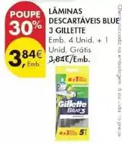 Pingo Doce Gillette - laminas descartaveis blue 3 promoção