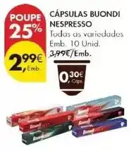 Pingo Doce Nespresso - cápsulas buondi promoção