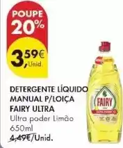 Pingo Doce Fairy - detergente líquido manual p/loica ultra promoção