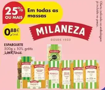 Pingo Doce Milaneza - esparguete promoção