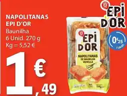 E.Leclerc Napolitanas epi d'or baunilha promoção
