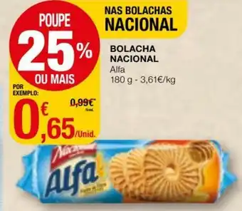 Intermarché Nas Bolachas Nacional Alfa 180g promoção