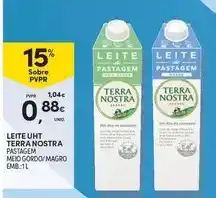 Continente Terra nostra - leite uht promoção
