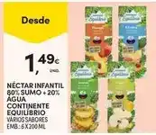 Continente Continente - nectar infantil 80% sumo +20% agua equilibrio promoção
