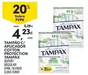Continente Tampax - tampao c/ aplicador cotton protection promoção
