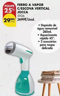 Pingo Doce Jocca - ferro a vapor c/escova vertical promoção