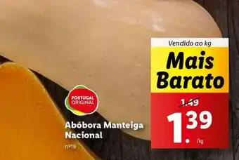 Lidl Abóbora manteiga nacional promoção