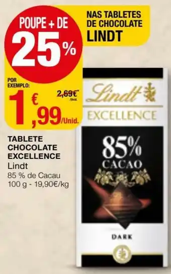 Intermarché Tablete Chocolate Excellence Lindt 100g promoção