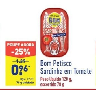 ALDI Bom Petisco Sardinha em Tomato 78g promoção