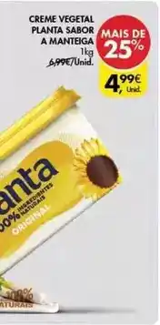 Pingo Doce A+ - creme vegetal planta sabor a manteiga promoção