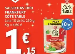 E.Leclerc Salsichas tipo frankfurt côté table promoção