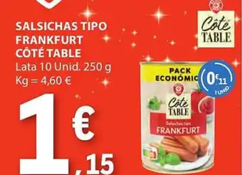 E.Leclerc Salsichas tipo frankfurt côté table promoção