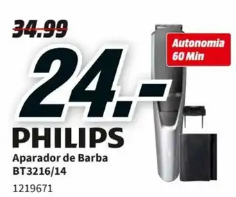 MediaMarkt Philips Asparador de Barba BT3216/14 promoção