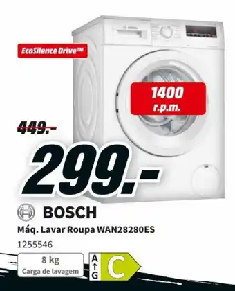 MediaMarkt Bosch Máq. Lavar Roupa WAN28280ES promoção