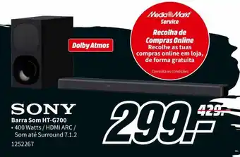 MediaMarkt Sony Barra Som HT-G700 promoção