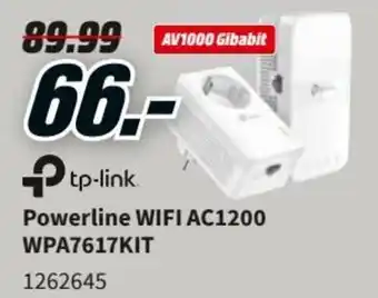 MediaMarkt TP-Link Powerline Wifi AC1200 WPA761KIT promoção