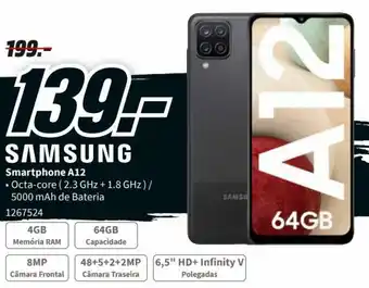 MediaMarkt Samsung Smartphone A12 64GB promoção