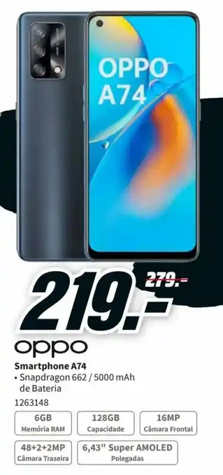 MediaMarkt Smartphone Oppo A74 promoção