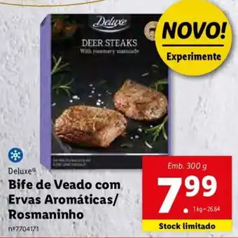 Lidl Deluxe Bife de Veado com Ervas Aromáticas Rosmaninho 300g promoção
