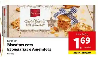 Lidl Favorina Biscoitos com Especiarias e Amêndoas 300g promoção