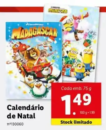 Lidl Calendário de Natal 75g promoção