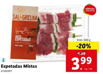 Lidl Espetadas Mistas 500g promoção