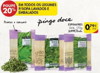 Pingo Doce Espinafre 170g promoção