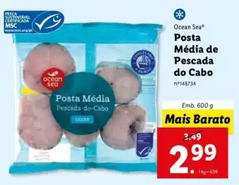 Lidl Ocean Sea Posta Média de Pescada do Cabo 600g promoção