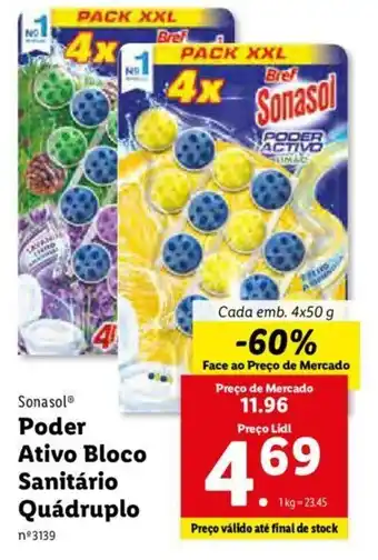 Lidl Sonasol Poder Activo Bloco Sanitário Quádruplo 4x50g promoção