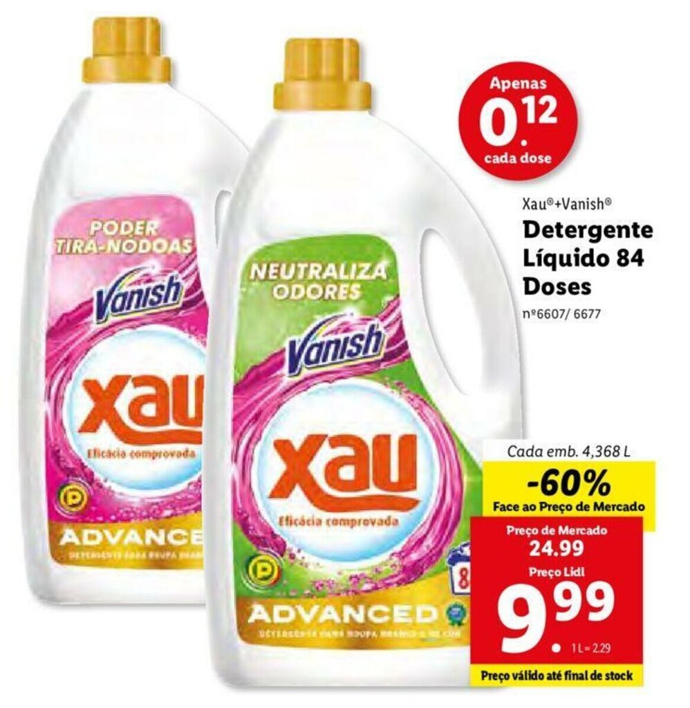 Promoção Xau Vanish Detergente Líquido 84 Doses em Lidl