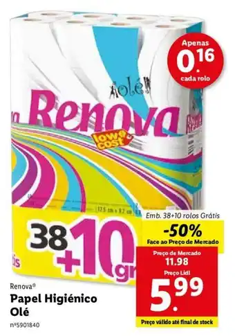 Lidl Renova Papel Higiénico Olé promoção