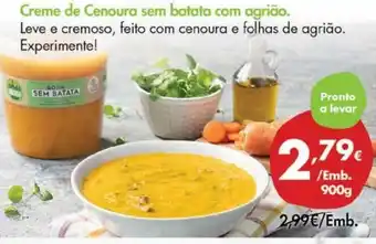 Pingo Doce Creme de Cenoura sem Batata com Agrião 900g promoção