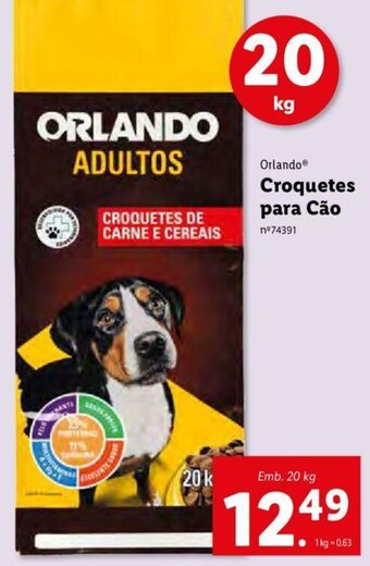 Lidl Orlando Croquetes para Cão 20kg promoção