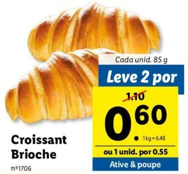 Promoção Croissant Brioche 85g em Lidl
