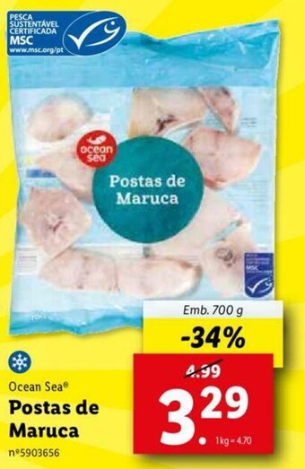 Lidl Ocean Sea Postas de Maruca 700g promoção