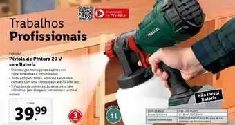 Lidl Parkside Pistola de Pintura sem Bateria 20V promoção