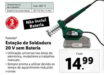 Lidl Parkside Estação de Soldadura sem Bateria 20V promoção